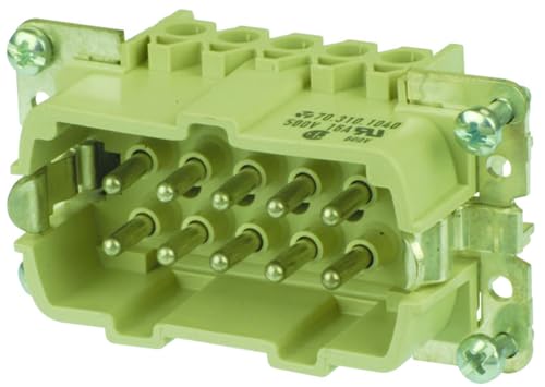 WIELAND ELECTRIC 70.310.1040.0 RECTANGULAR INSERT, PLUG, 10+PE POSITION, 2ROW, SCREW