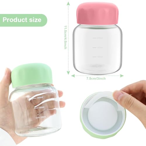 Image of Glass Juice bottles with lids borosilicate bottle for juice 300ml clear water bottle with scale mark Leakproof Glass Water Bottles for Juicing, Milk, Tea, Hot & Cold Drinks - Multicolor