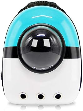 Dog Carrier Backpack,TEMACOO Cat Carrier Space Capsule Bag,Dog Backpack Stroller with Air Vents Breathable,Portable Outside Handbag fits Puppys Kitties Petite Animals Blue & White