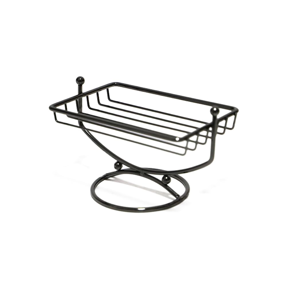 ARFUKA Soap Dish Stainless Steel Soap Basket Soap Saver Soap Sponges Scrubber Holder for Bathroom & Kitchen Black