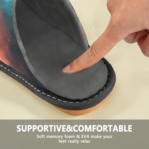 Slippers for Women Running Horse under Fiery Sky Soft Fuzzy Women's Slippers Indoor and Outdoor Shoes4