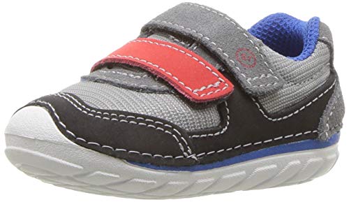 Stride Rite Unisex-Baby Mason Boy's and Girl's Athletic Mesh Sneaker, Grey/Black, 5 M US Toddler