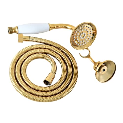 Support de douche en laiton doré pour une salle de bain relaxante style spa