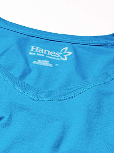 Hanes Women's Originals Long Sleeve Cotton T-Shirt, Lightweight V-Neck Tee, Modern Fit, Deep Dive, Medium #TOP5