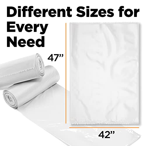 Toughbag 50 Gallon Trash Bags, 42 X 47" Clear Garbage Bags (200 Count) – Outdoor Industrial Garbage Can Liner For Outdoor, Construction, Lawn, Industrial, Leaf - Made In Usa #TOP3