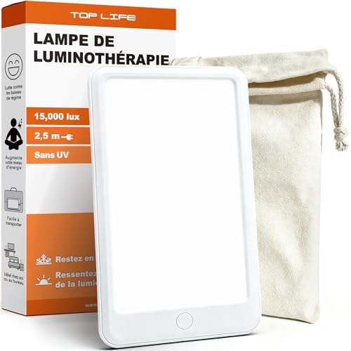 Top Life Lampe de Luminothérapie 15000 Lux – Lumière du Jour Sans...