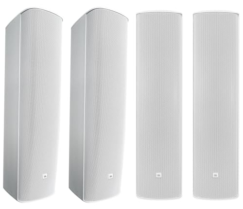 Audiosavings Bundle:(2) JBL CBT 1000-WH 1500w 2-Way Swivel Wall Mount Line Array Column Speaker in White Bundle with (2) JBL CBT 1000E-WH 1500w Extension for CBT Line Array Column Speaker (Items 2)