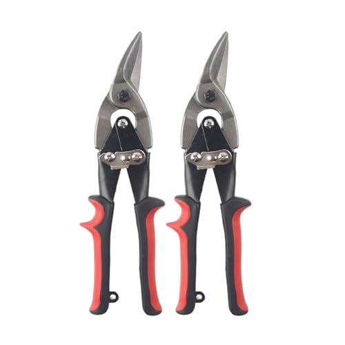 2025 New Aviation Snip Set, Left and Right Cut Regular Tin Cutting Shears (2pcs Red)