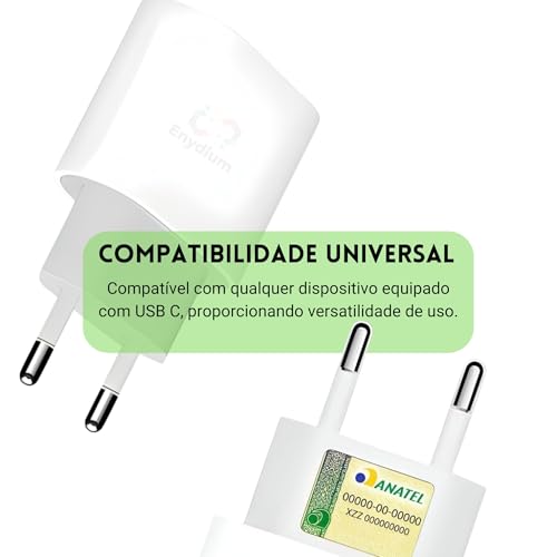 Fonte Carregador Turbo 25W USB-C Tipo C Rápido e Eficiente Carregador Fonte Homologada