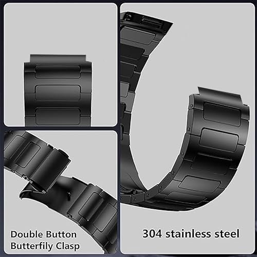 Correa metálica compatible con SUUNTO Race 2 22mm negra miniatura 4
