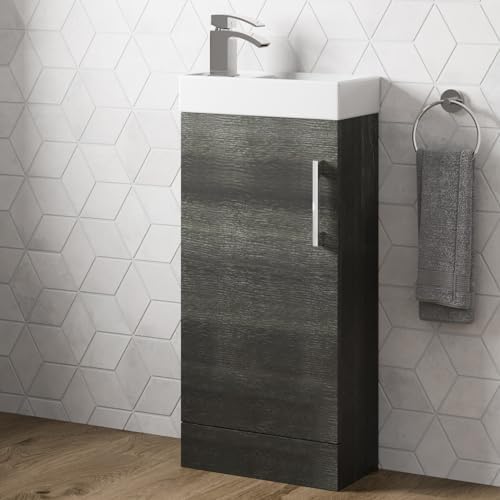 Aurora Modern Cloakroom Bathroom Basin Sink Vanity Unit Wall Hung 1 Tap