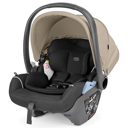 Image of PEG Primo Viaggio Lounge - Rear Facing Infant Car Seat - Vanilla Blend | Reclining Rear Facing Infant Car Seat, Includes Base with Load Leg & Anti-Rebound Bar, for Babies 4 to 30 lbs, Made in Italy