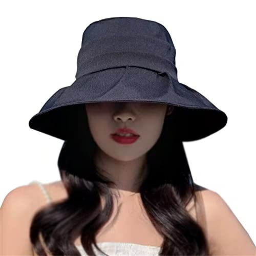 Chapeau de pêcheur femme grand bord chapeau de soleil plissé grand tour de tête léger