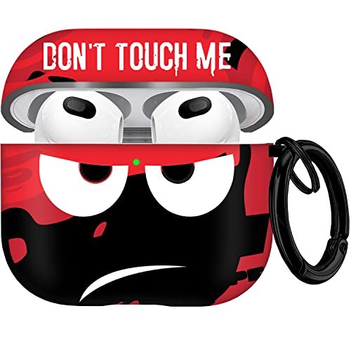 Image of for Airpods 3 Case 2021, Don't Touch Me for Airpods Cover with Keychain Soft Cute Shockproof Cover for Women Men Compatible with for Airpods 3 Charging Case,red