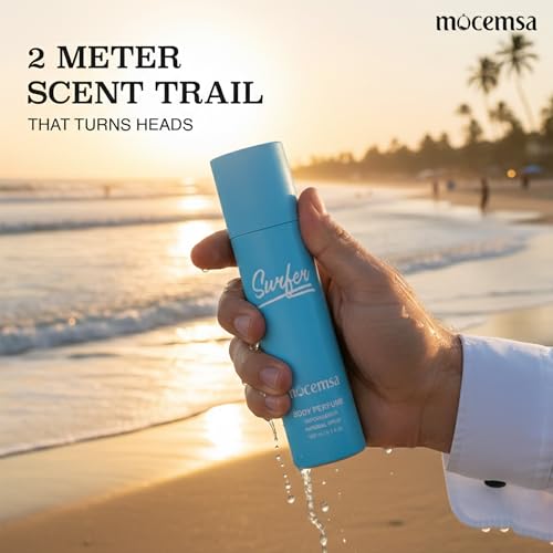 Image of Mocemsa Surfer Body Perfume for Men | Fresh Aquatic & Marine Fragrance | Long-Lasting No Gas Deo | Everyday Office, Gym & Summer Wear Scent | Premium Men's Body Spray | 150ml
