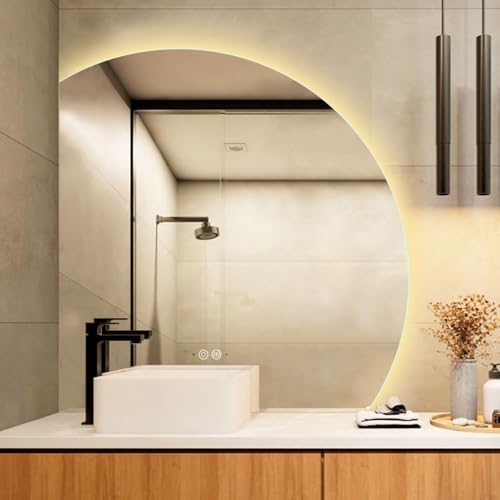 Miroir de salle de bain LED qui élimine la buée et les ombres du visage