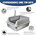Stainless Steel Cat Litter Box with Lid, High Wall Kitty Litter Box for Small Cats, Metal Kitty Litter Box, Non-Sticky, Anti-Leakage, Easy Cleaning, Include Cat Mat and Scoop, 17.2