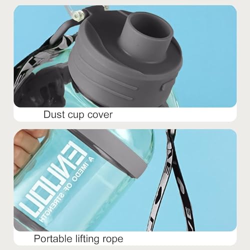 Image of Large-Capacity Water bottle Gallon Gym Bottle Fitness Bottle PETG Plastic, BPA Free, Leackproof Clear Transparent all Color Available - 2.2 Liter (Black)