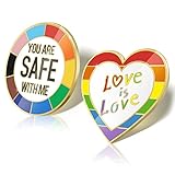 YOU ARE SAFE WITH ME and LOVE IS LOVE Pins, Rainbow Trans Gay Pride Ally Brooch, LGBTQ Support Enamel Badge for Backpack, Lapel, Gifts, Pride Stuff