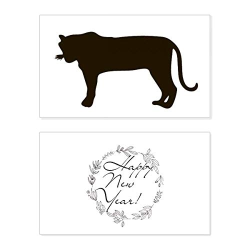 Tarjeta de Año Nuevo del Tigre Negro conmemorativa y acabados de alta gama