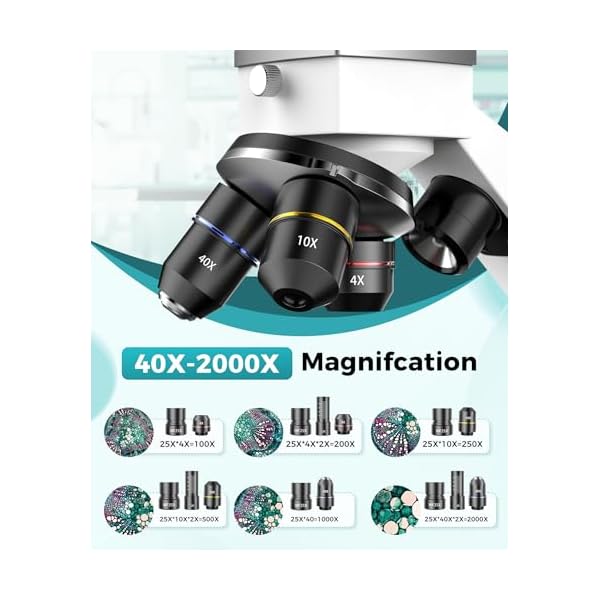 Professional-Compound-Microscopes-for-Adults-Kids-8-12-Students-2000X-Magnification-Lab-Home-Microscope-with-Phone-Adapter-Complete-Slides-Set-Gray-White Professional-Compound-Microscopes-for-Adults-Kids-8-12-Students-2000X-Magnification-Lab-Home-Microscope-with-Phone-Adapter-Complete-Slides-Set-Gray-White