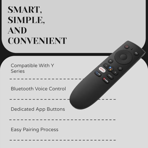 Image of Original Remote Control Compatible with OnePlus TV Y Series 32Y1 40Y1 43Y1 Bluetooth Voice Assistant Smart Remote Replacement for OnePlus TV with Voice Function Pairing Required