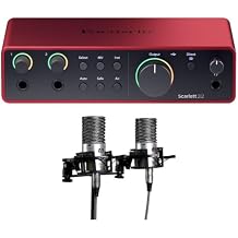 Focusrite Scarlett 2i2 Studio Audio Interface + Aston Origin Stereo Pair Microphones Bundle USB Recording Kit for Home Studio, Podcasting & Vocal Recording