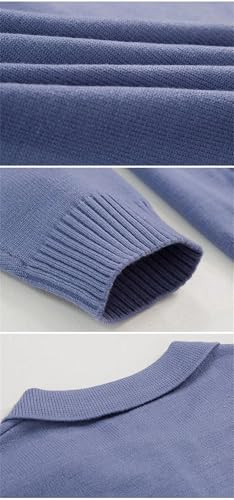 Men Lapel Sweater Warm Zipper Knitted Pullover Sweater Korean Loose Long Sleeved Sweaters3