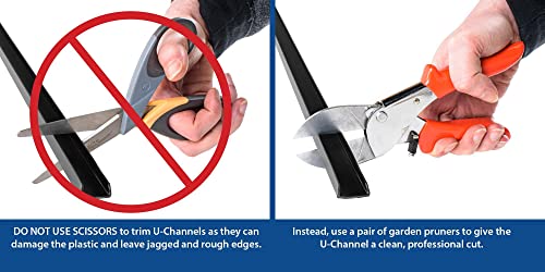 Image of Outwater Plastics Black 1 /2 inch Styrene Plastic U-Channel /C-Channel 36 Inch Lengths (Pack of 4)