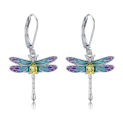 Boucles d'oreilles dragonfly en argent 925 haut de gamme pour femme