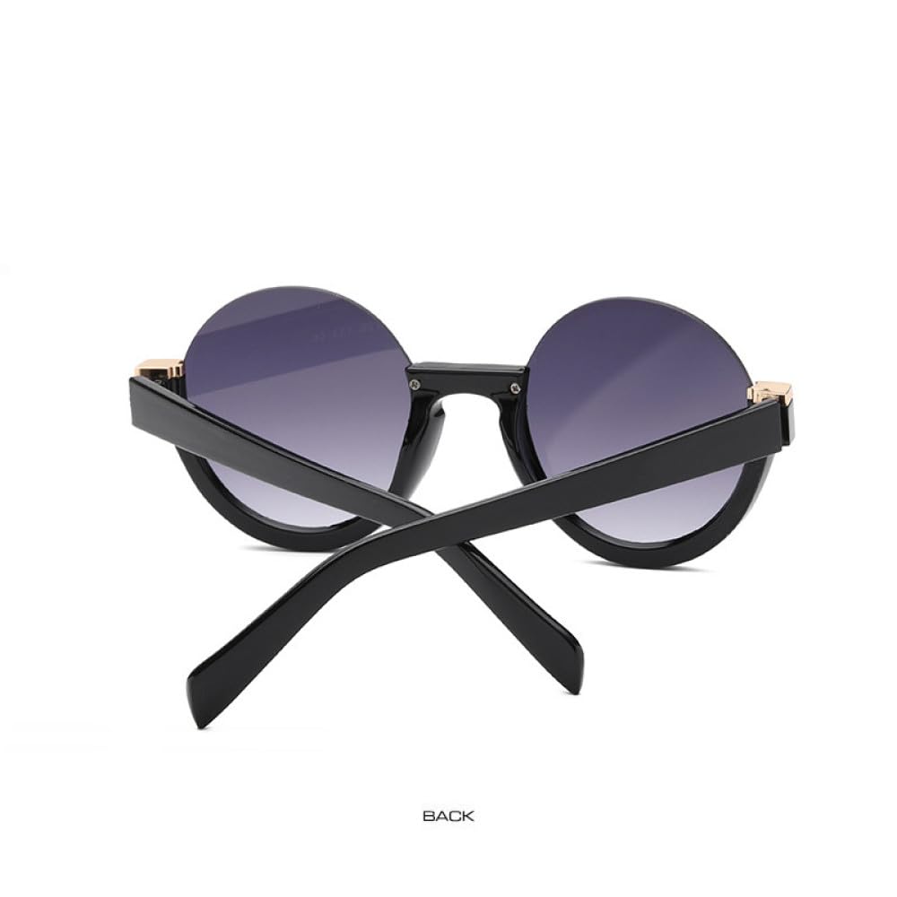 Nowe 2025 Retro półramkowe okrągłe gradientowe okulary przeciwsłoneczne modne oprawki do okularów