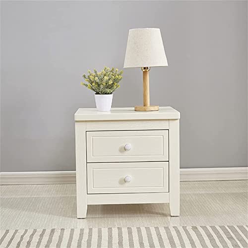 Petit meuble de rangement blanc 2 tiroirs pour table de chevet moderne 50cm