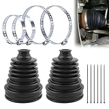 2 Stück Achsmanschetten Faltenbalg, Zuschneidbare Antriebswellen Manschette für 19–24 mm Wellen, Faltenbalg Für Gelenkwelle Und Antriebswelle, Schwarz Silikon Manschetten Set Inklusive Kabelbinder