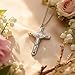 Baydurcan Silver Cross Necklaces for Women Crucifix Necklace Jesus Gifts Christian Gifts for Women Faith Jesus Necklace (Jesus)