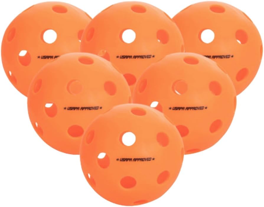 Popular Fuse - Bolas de pickleball naranjas para interiores Las bolas ofrecen un equilibrio superior y una sensación consistente. Paquete de 6