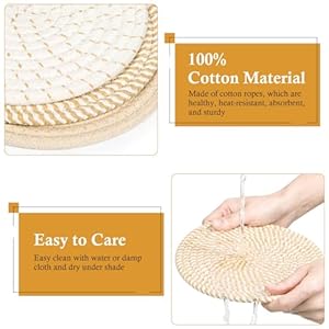 Billbotk 8" Trivets for Hot pots and Pans, 6 Heat Resistant Hot Pads, Pot Holders for Kitchen, Hot Plate Mats for Table, Home Essentials, Fall Decorations for Home and Farmhouse Billbotk 8 Trivets for Hot pots and Pans 6 Heat Resistant Hot Pads Pot Holders for Kitchen Hot Plate Mats for Table Home Essentials Fall Decorations for Home and Farmhouse