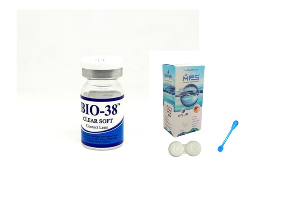 MD Bio 38 Clear Soft Lens, Yearly Plus Power Contact Lens, +Power Contact Lens (Pack of 1 Lens with Solution Kit, Lens Case and Lens Holder) (+4.00)-image-9