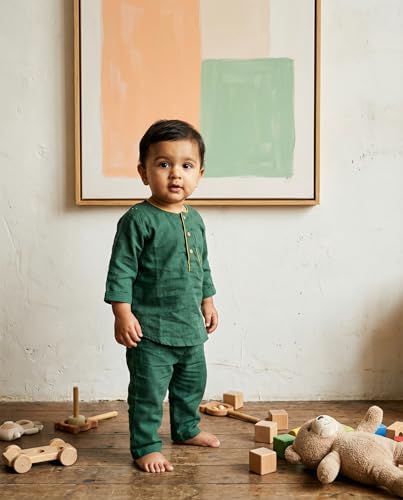Image of Baby Boys Night Suit 3 /4 Sleeves Co-Ord Nightwear Set - Pure Cotton- Soft, Comfy & Perfect for Sleep Time