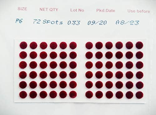 Eyetex pallavi bindi P6 MAROON (Pack of 10 flaps)+Fancy designer bindis 1 card