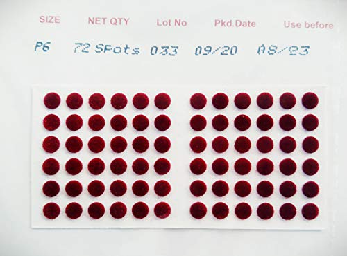 Eyetex pallavi bindi P6 MAROON (Pack of 15 flaps)+Fancy designer bindis 2 card