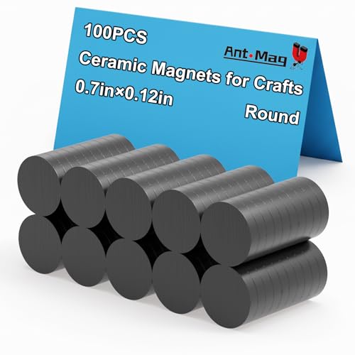 Ant Mag Magnets for Crafts Round Black Industrial Ceramic Magnets for DIY Projects Fridge Whiteboard, 100pcs
