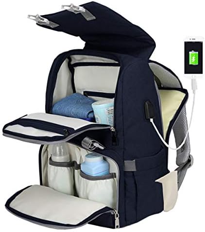 Diaper Bag Backpack for Mom Dad, Large Baby Nappy Changing Bag w/Changing Pad