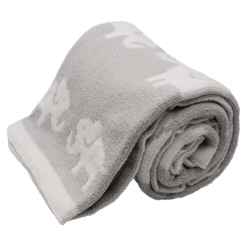 Image of LITTLE CELEBRITY Chenille Baby Blanket – Soft Plush Toddler Blanket, Grey Elephants (30" x 40")