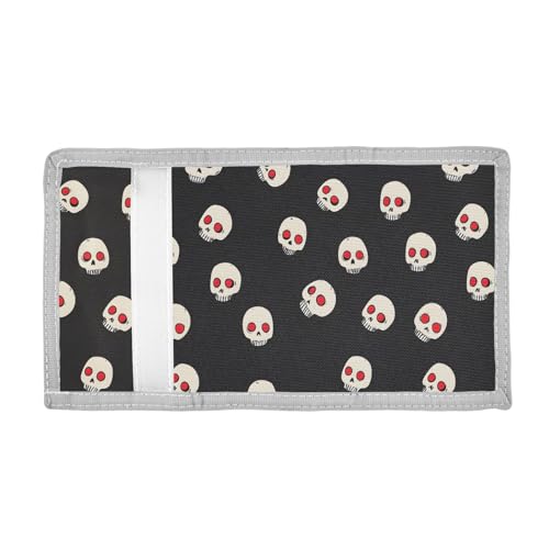 ALAZA Kids Wallets for Boys Girls Toddler Trifold Wallet Children Small Skull Red Dot with Zipper Coin Pocket2