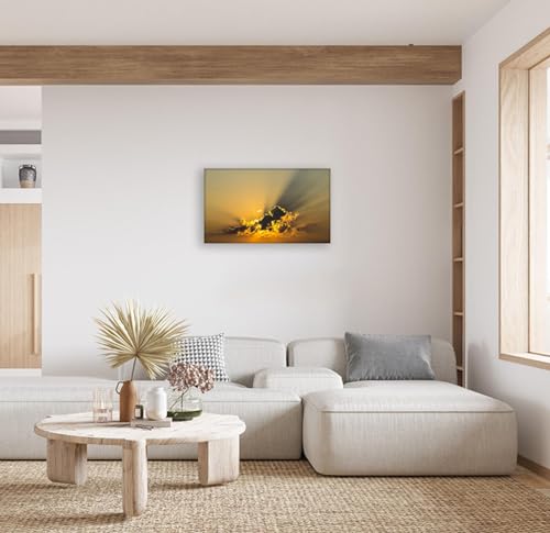 Tableau mural forêt et coucher de soleil canvas paysage 40x70cm - 4