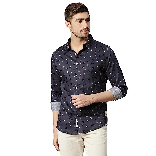 Image of Thomas Scott Men's | Printed | Full Sleeve | Slim Fit | 100% Cotton | Spread Collar | Casual Shirt