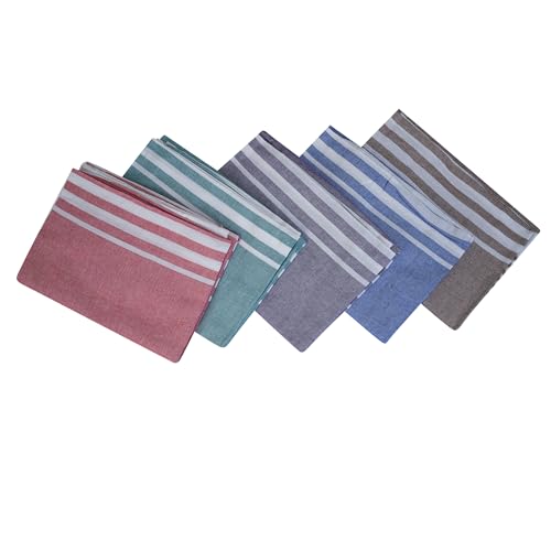 COMFORT WEAVE Cotton Plain Bath Towels 250 GSM Multicolor (Set of 5, 31 X 62 Inch)