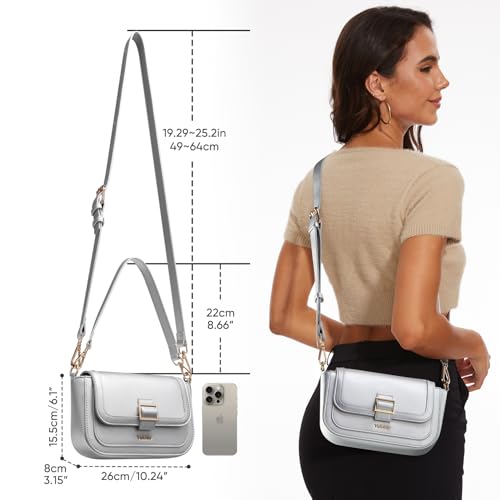 Crossbody Bags for Women Leather Shoulder Bag Women Purse and Handbags with 2 Removable Straps3