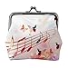 Geldbörse mit Musiknoten in Blumen-Geldbörsen, Leder-Wechseltasche mit Kiss-Lock-Verschluss, Schnalle