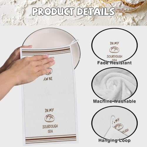 Image of Funny Sourdough Kitchen Towels, 6 PCS Tea Bread Kitchen Hand Towel | 16x24 Inch, Absorbent Sour Dough Hand Dish Towel for Baking Lover Gifts Women Men Chef Tea Cloths Home Decor Gifts